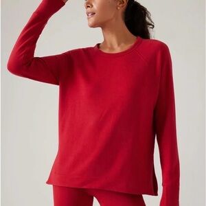 Athleta Red Crewneck Sweatshirt